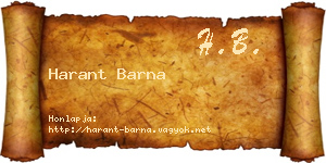 Harant Barna névjegykártya